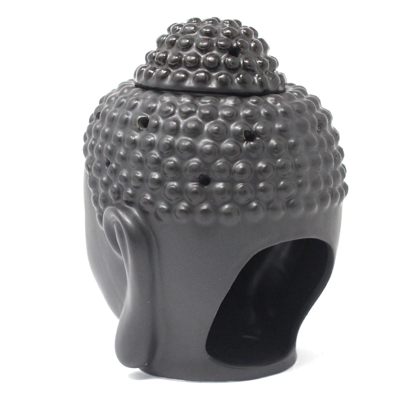 Buddhakopf Duftölbrenner Schwarz