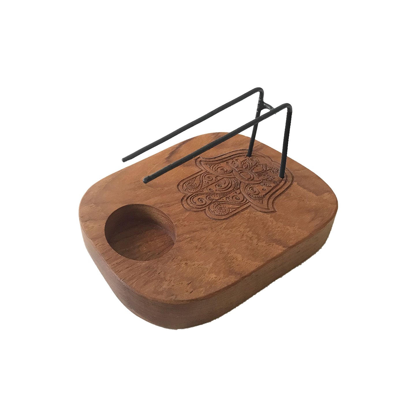 Palo Santo Räuchergefäß Teakholz Hamsa Design
