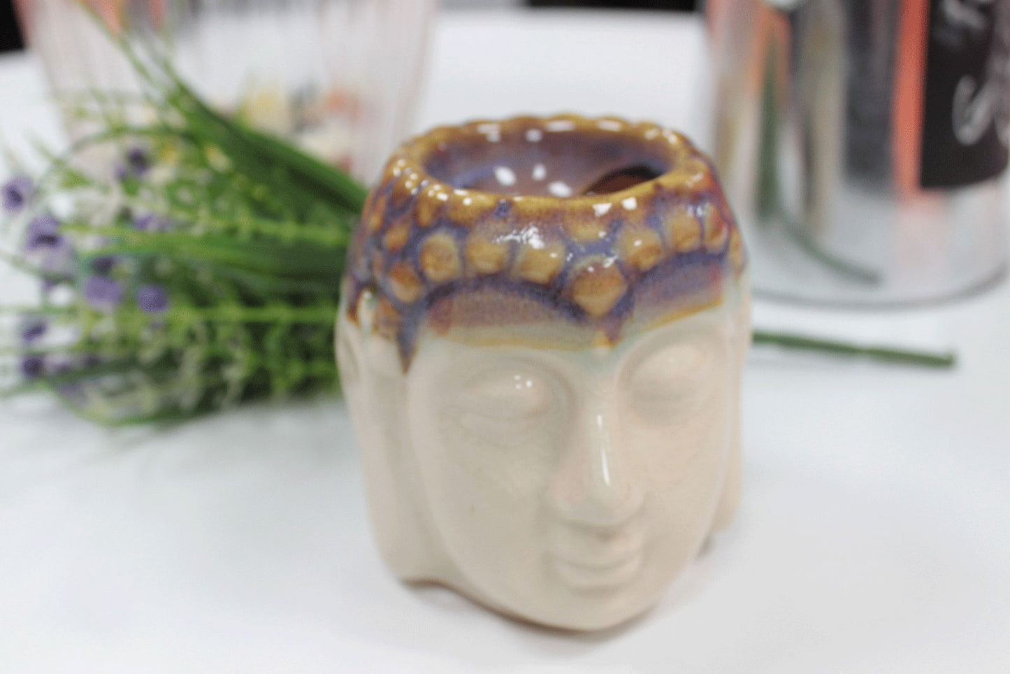 Buddha Duftölbrenner Elfenbein und Mint