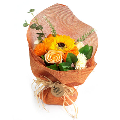 Stehender Seifenblumenstrauß Orange