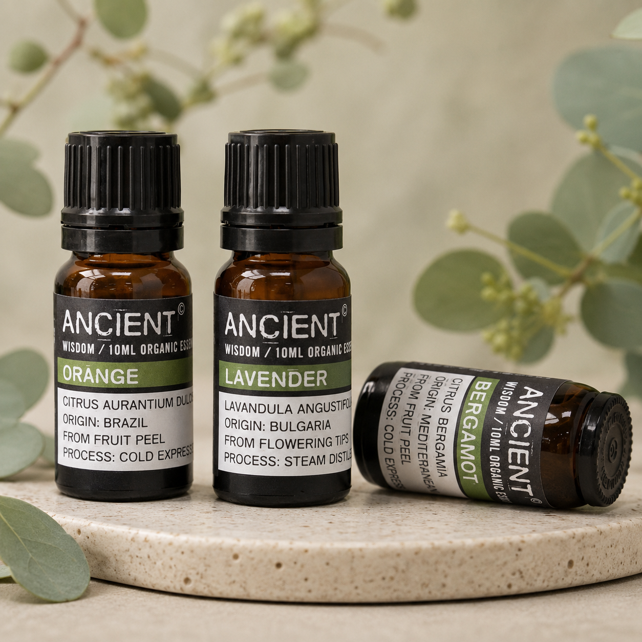 Bio Ätherische Öle mit Lavendel-, Orange- und Bergamotteöl für Aromatherapie, Diffuser und Duftlampenv