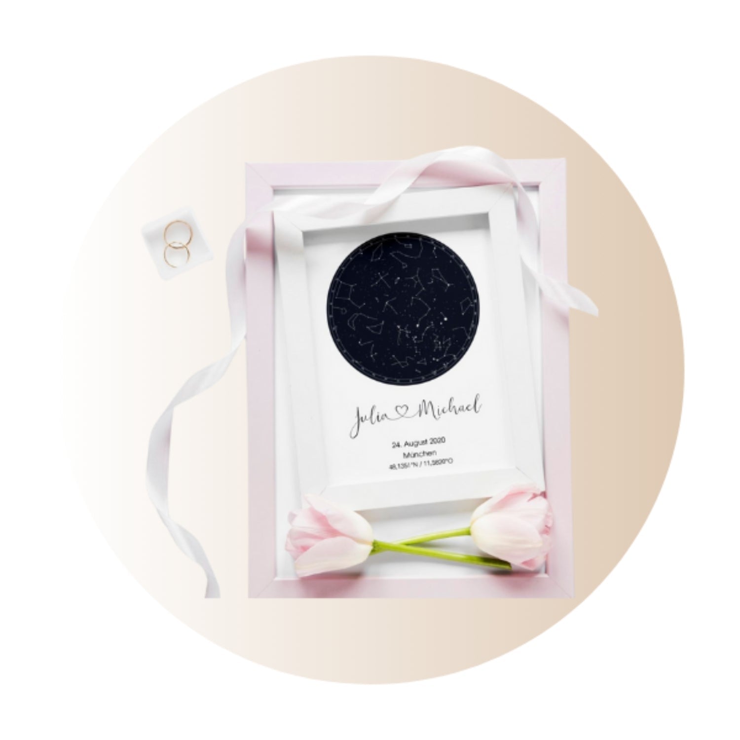 Personalisierte sternenkarte für Geburtstag, kommunion, Verlobung, Hochzeit.
