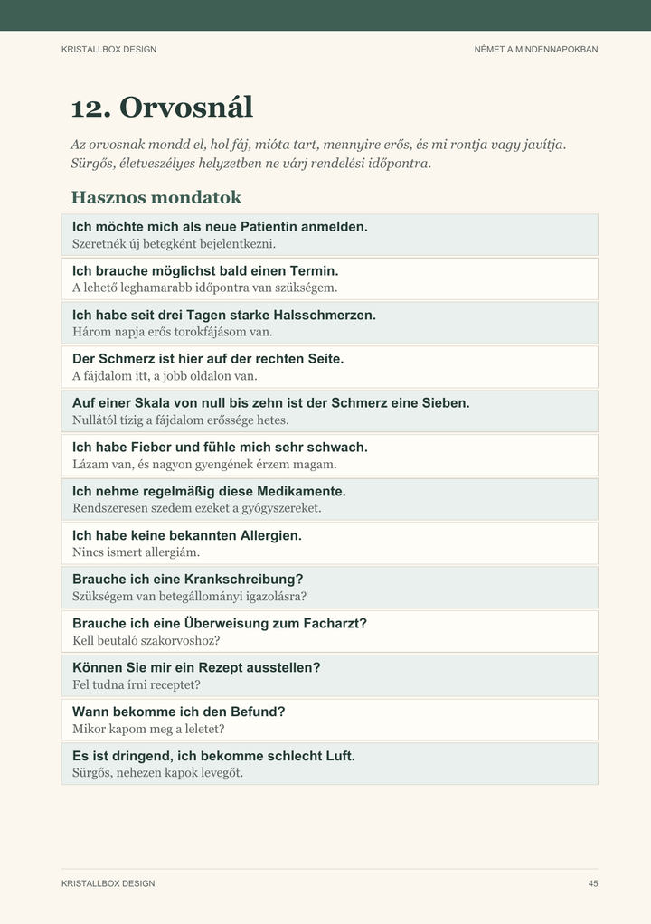 Német–magyar mondatok