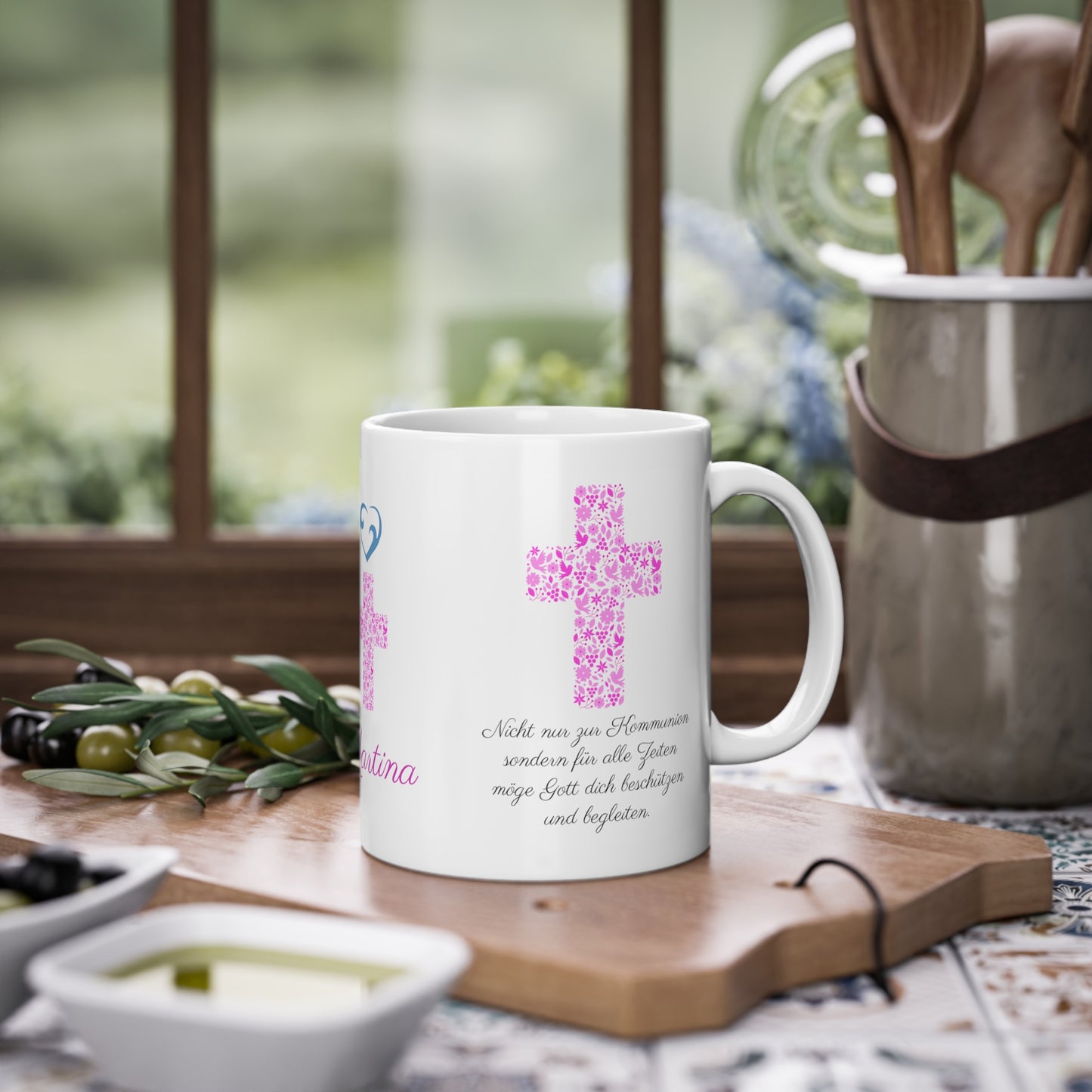 Tasse mit Name Kommunionsgeschenk für Mädchen Junge