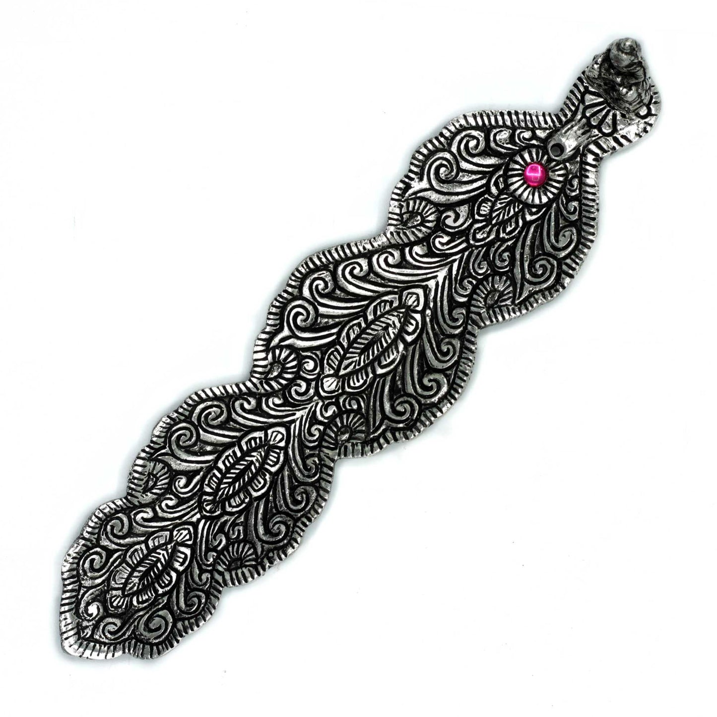Buddha Länglich Räucherhalter aus poliertem Aluminium 20cm
