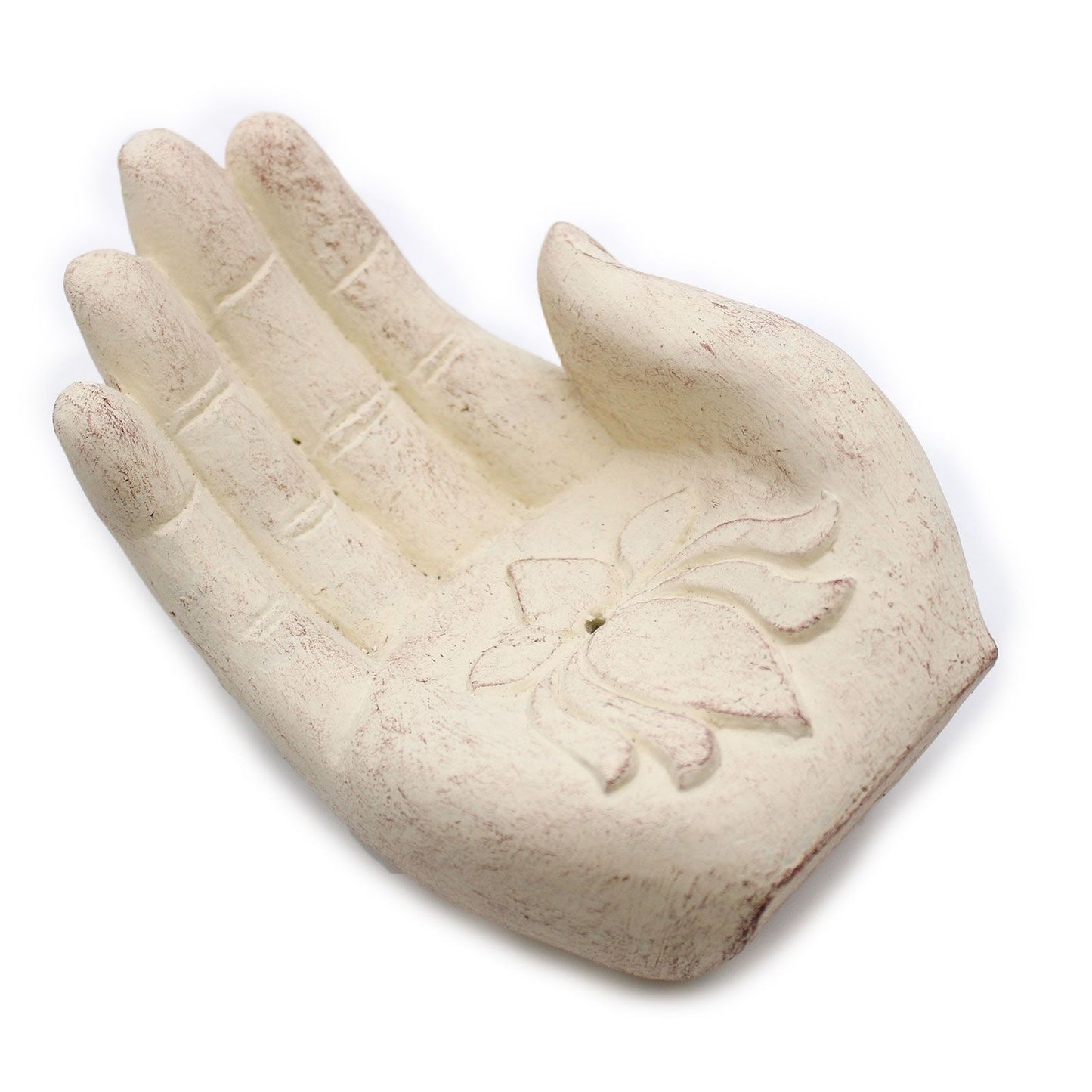 Hand Räuchergefäß Lotus (weiß)