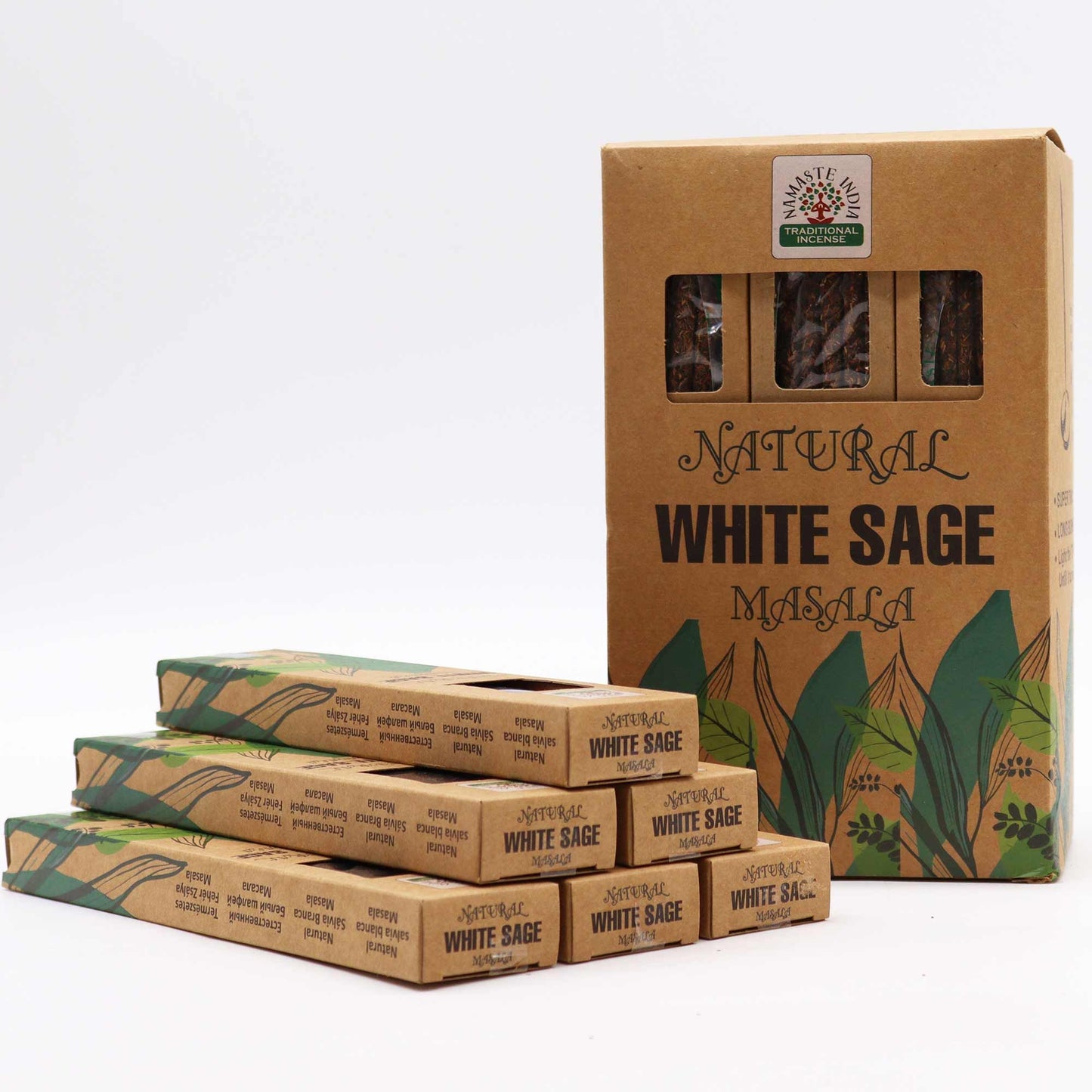 Natürliche botanische Masala Räucherstäbchen Weißer Salbei, Produktansicht 3