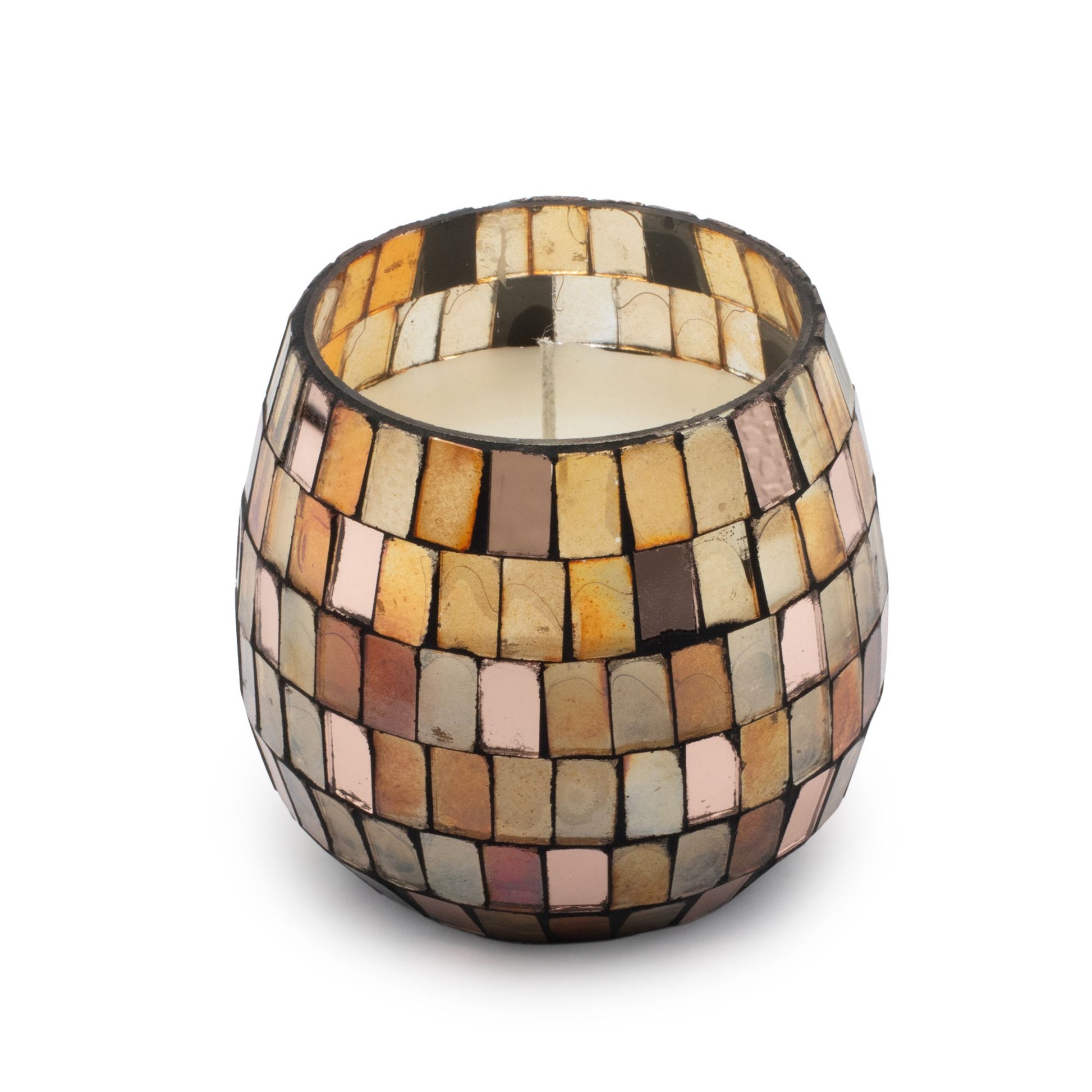 Kleine Glaskerze Amber Mosaik, Produktansicht 3