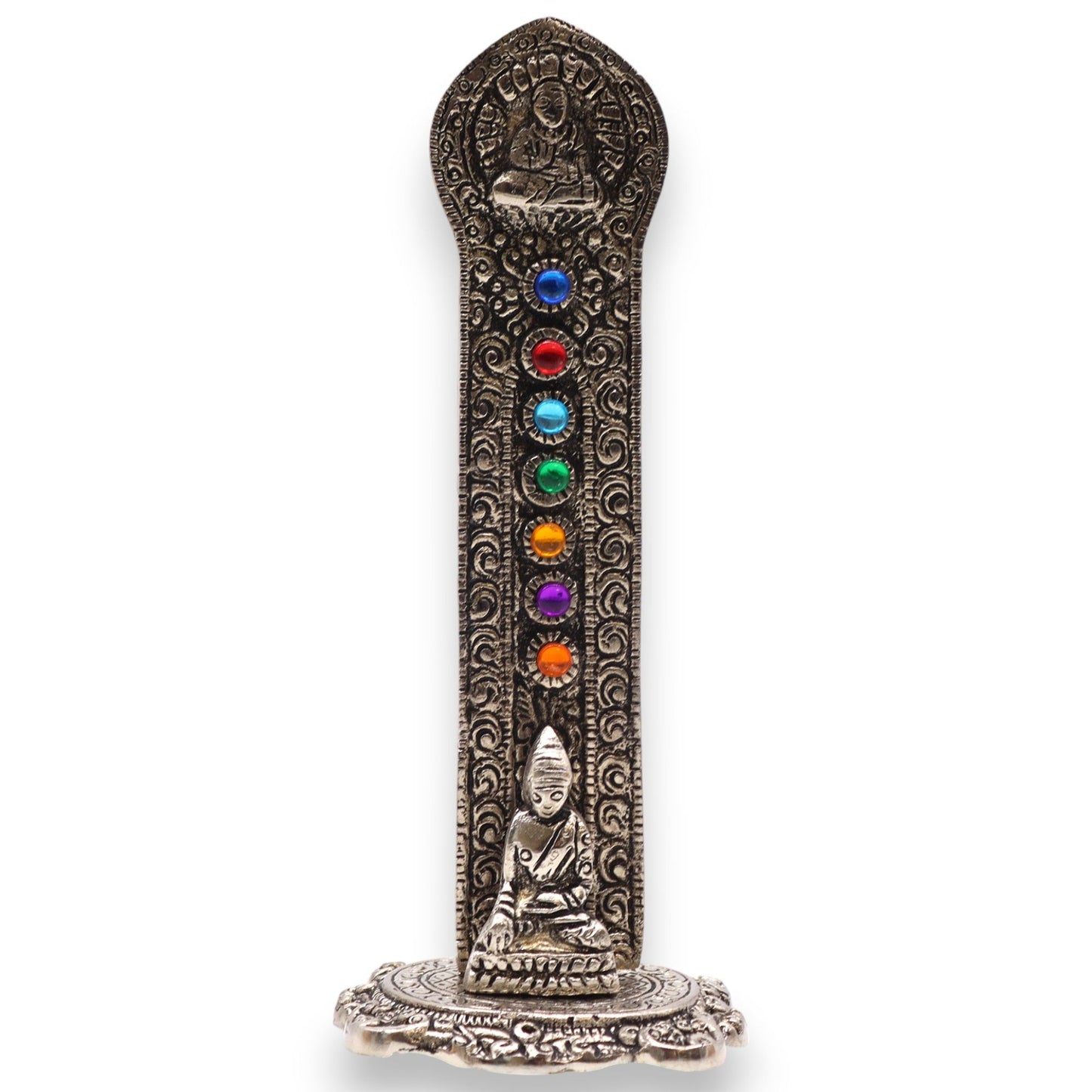 Sieben Chakra Turm Buddha Räucherhalter 16x6x7cm