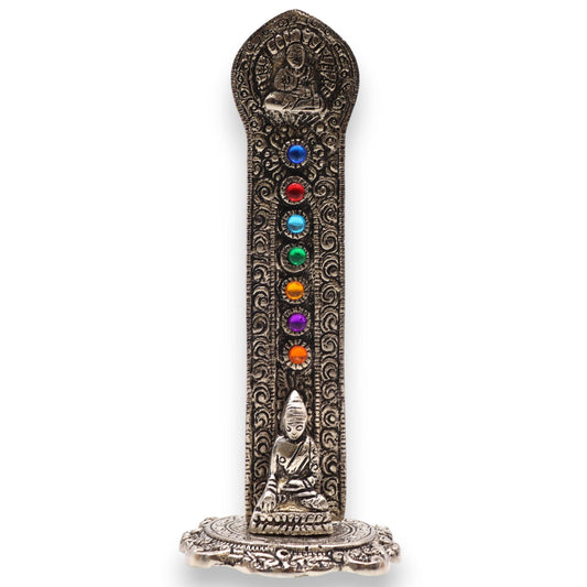 Sieben Chakra Turm Buddha Räucherstäbchenhalter 16x6x7cm