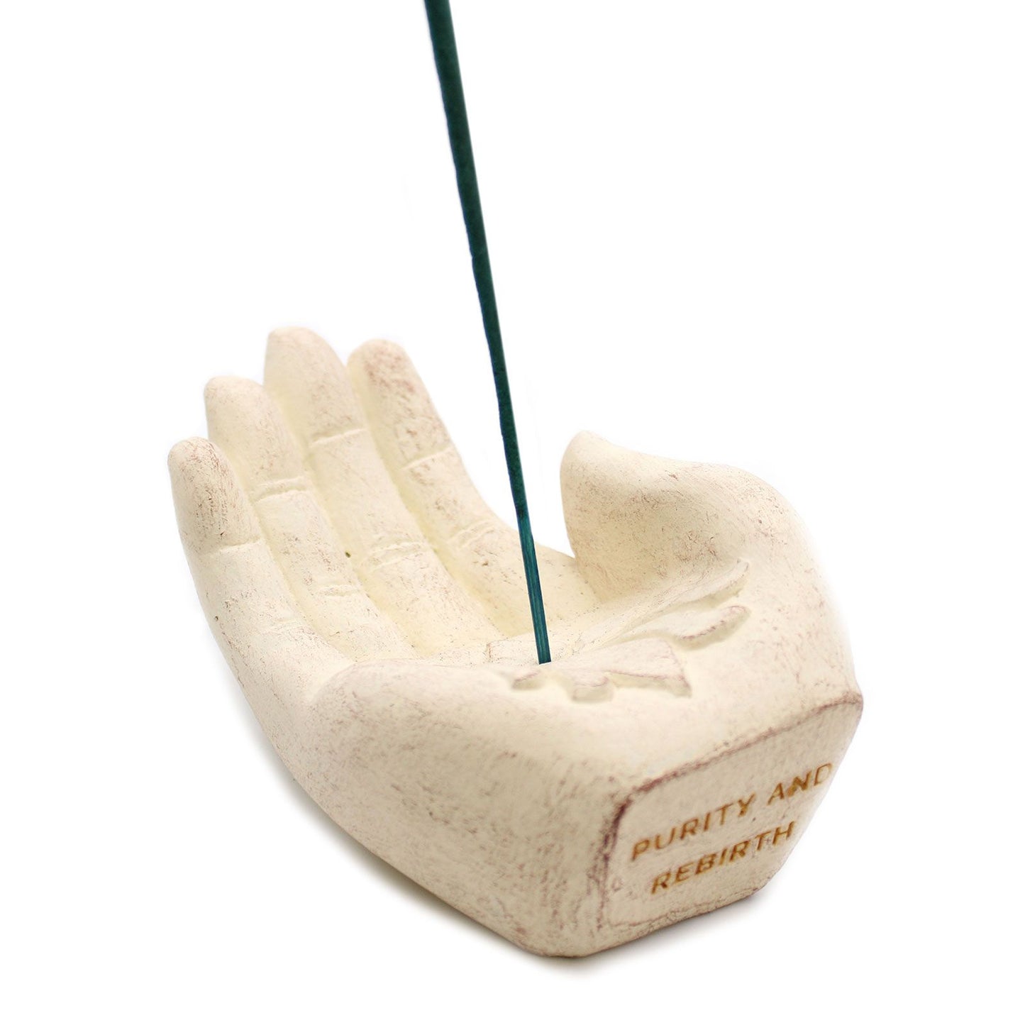 Hand Räuchergefäß Lotus (weiß)