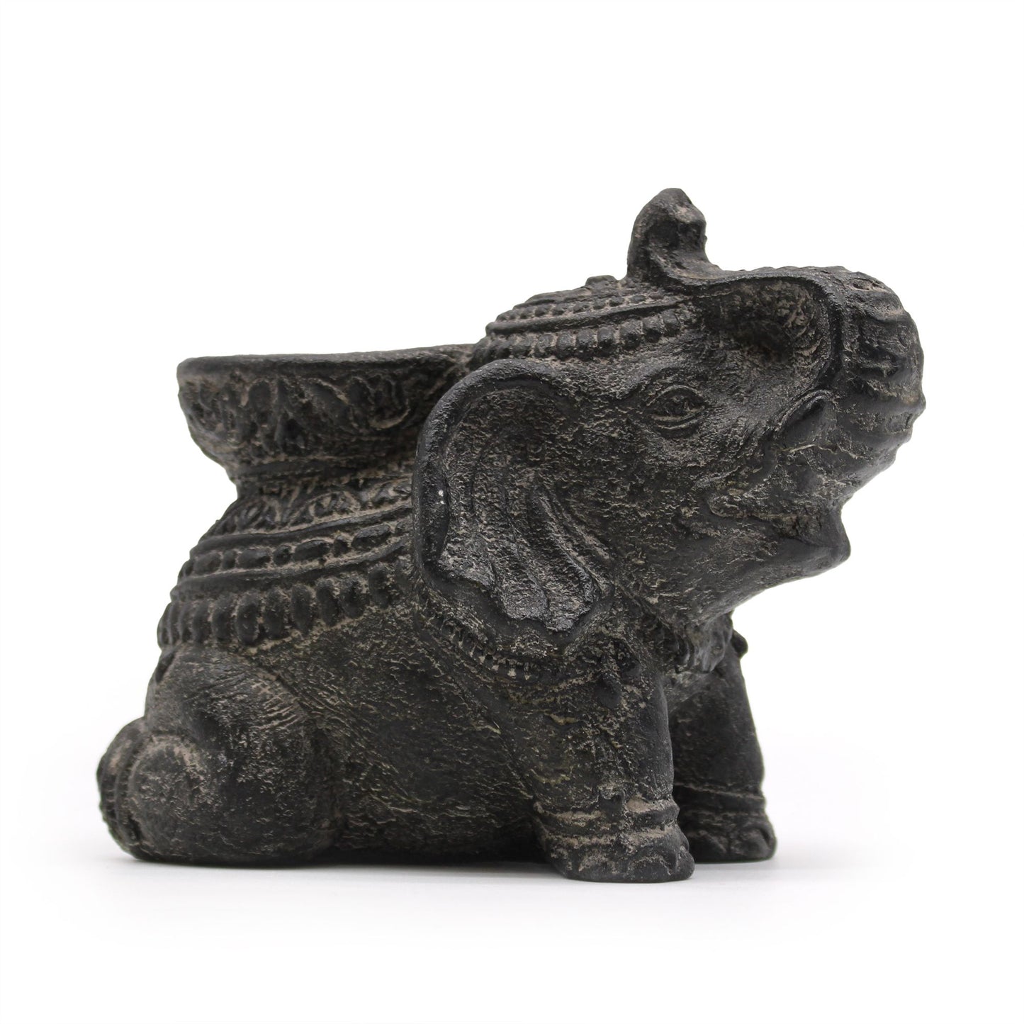 Elefant Räucher und Kerzenhalter (schwarz Antik)