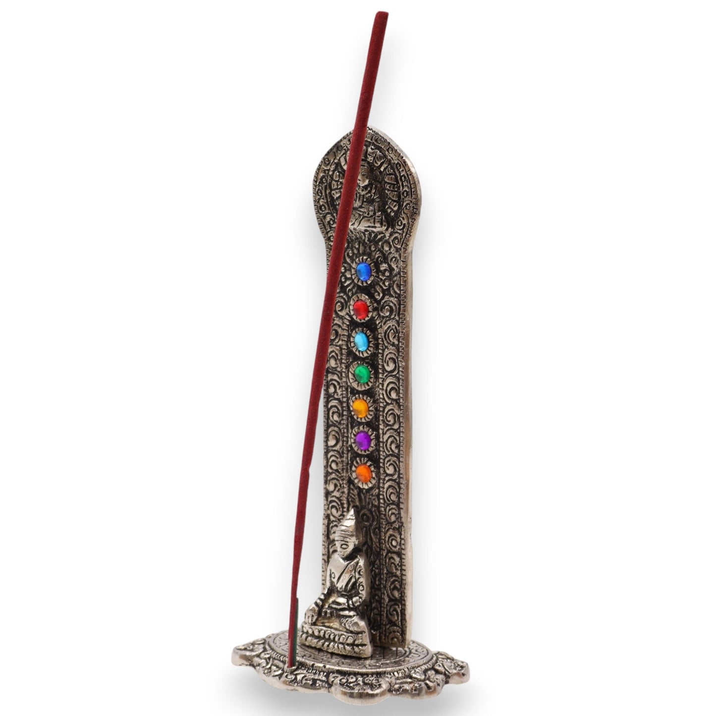 Sieben Chakra Turm Buddha Räucherhalter 16x6x7cm