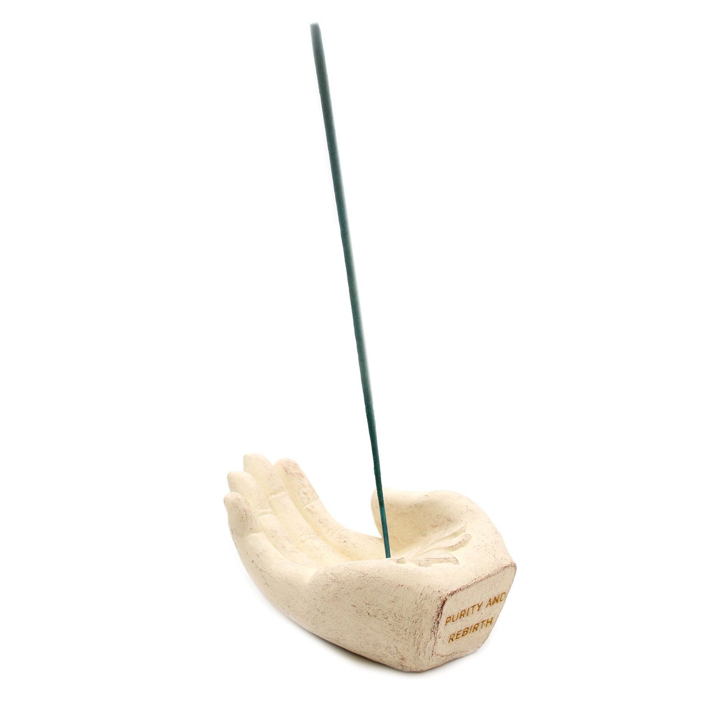 Hand Räuchergefäß Lotus (weiß)