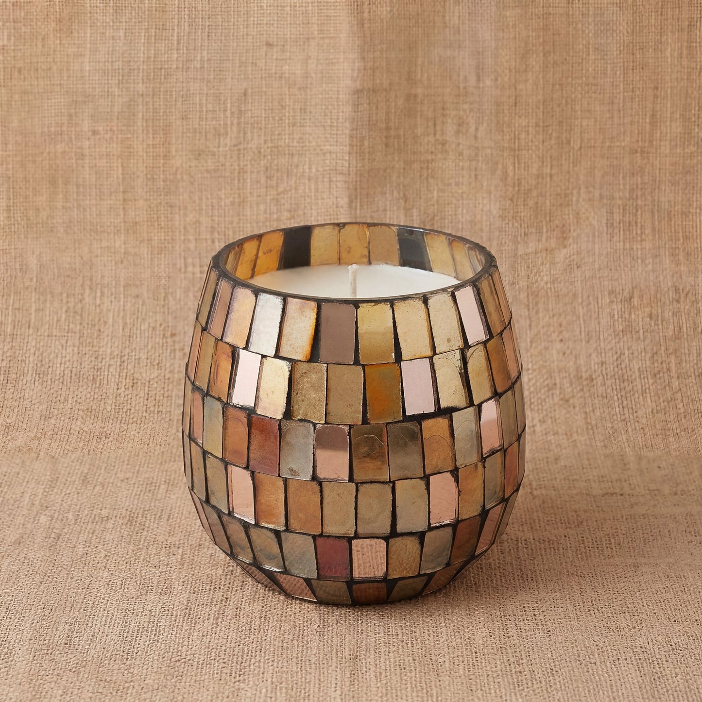 Kleine Glaskerze Amber Mosaik, Produktansicht 1