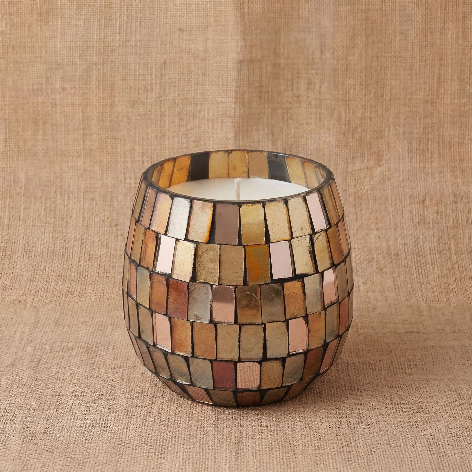 Kleine Glaskerze Amber Mosaik, Produktansicht 1
