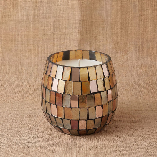 Kleine Glaskerze Amber Mosaik, Produktansicht 1