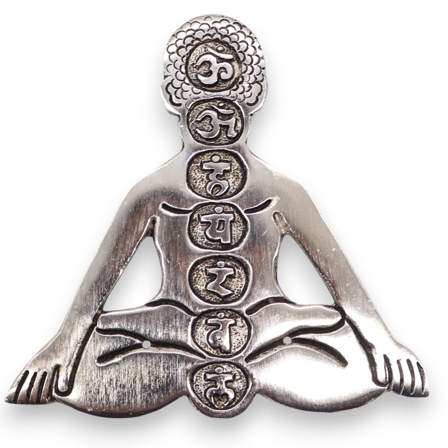 Sieben Chakra Yoga Räucherhalter aus poliertem Aluminium 12x12cm