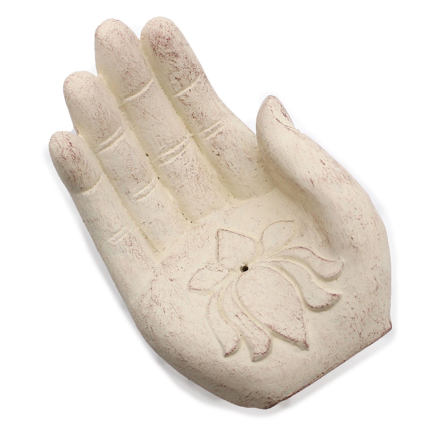Hand Räuchergefäß Lotus (weiß)