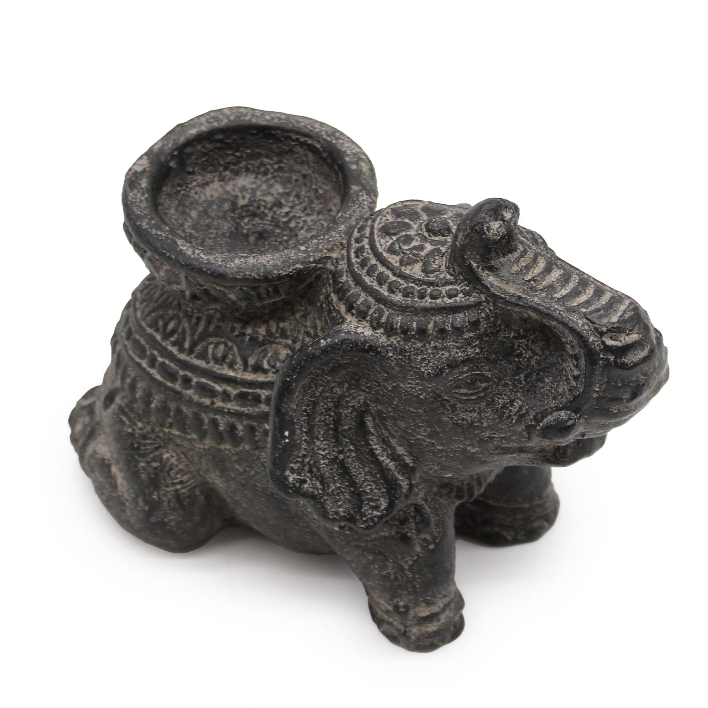 Elefant Räucher und Kerzenhalter (schwarz Antik)