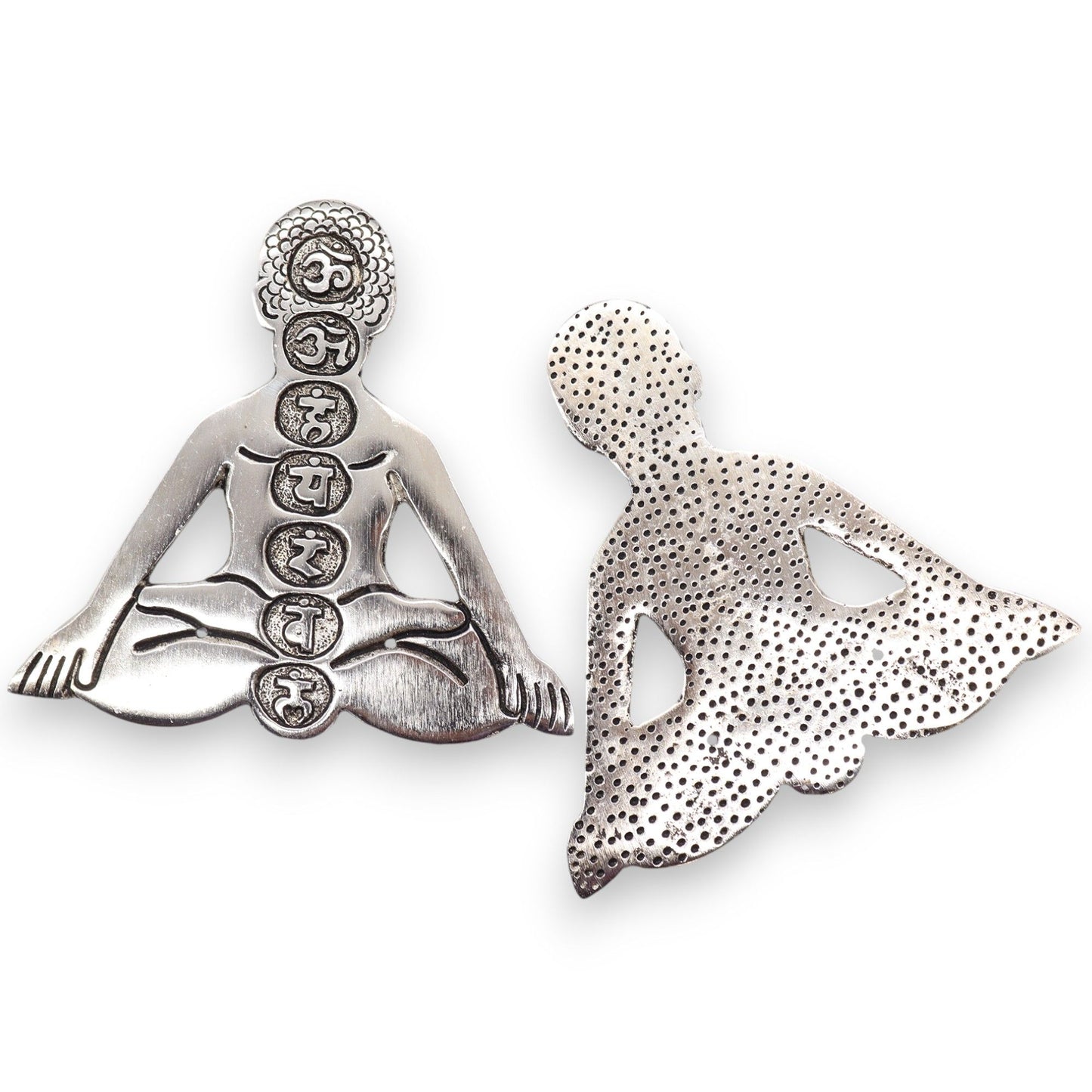 Sieben Chakra Yoga Räucherhalter aus poliertem Aluminium 12x12cm