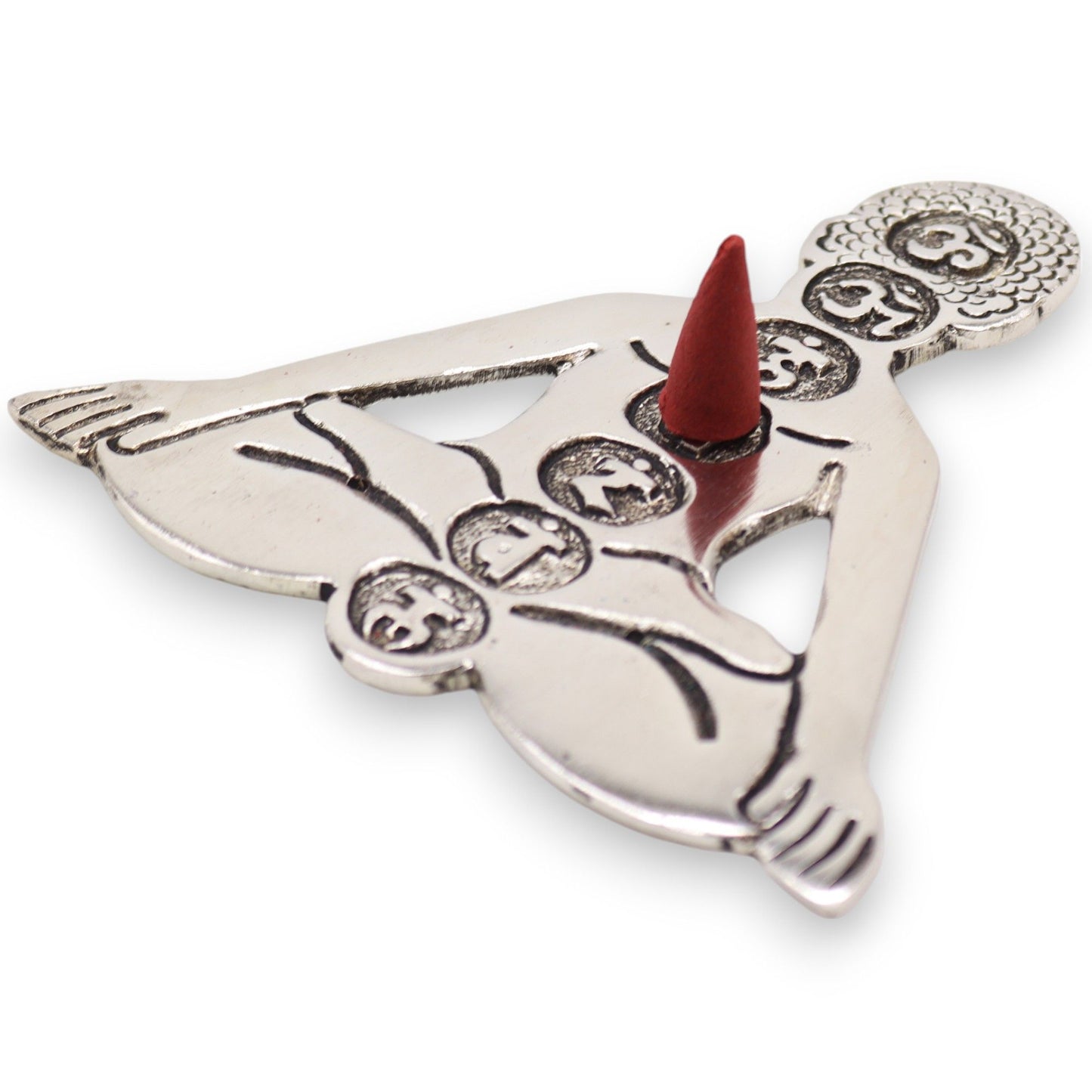 Sieben Chakra Yoga Räucherhalter aus poliertem Aluminium 12x12cm