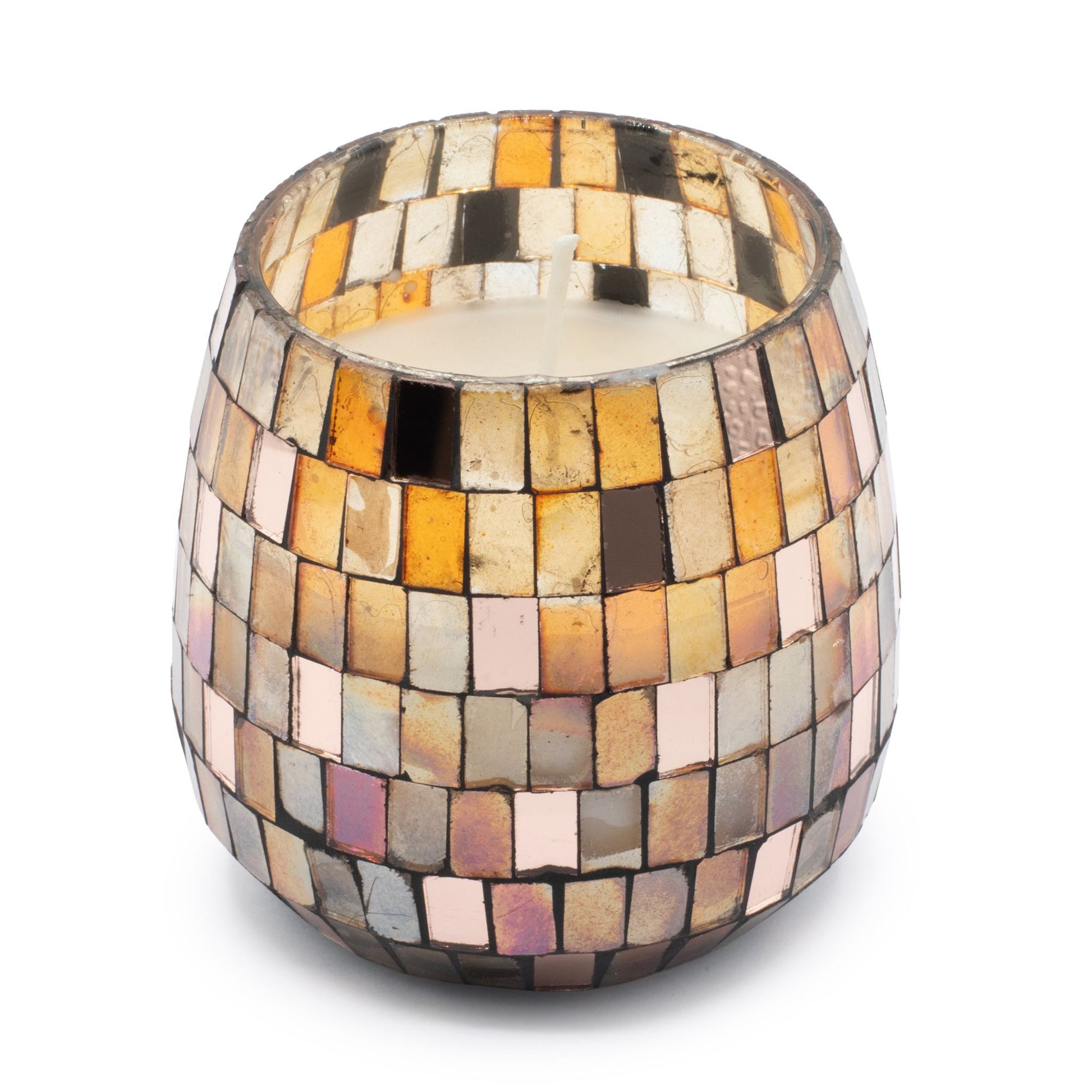 Mittelgroße Glaskerze Amber Mosaik, Produktansicht 4