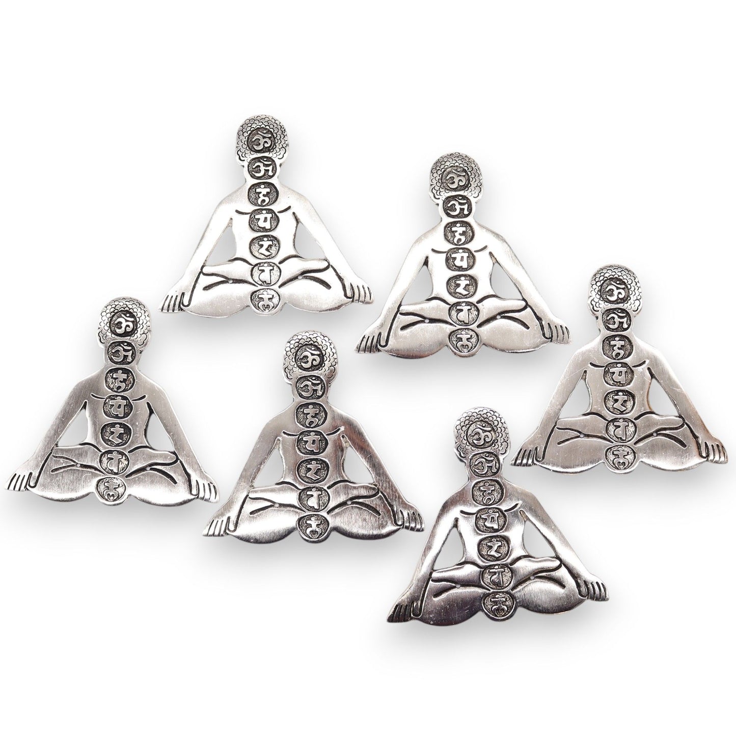 Sieben Chakra Yoga Räucherhalter aus poliertem Aluminium 12x12cm