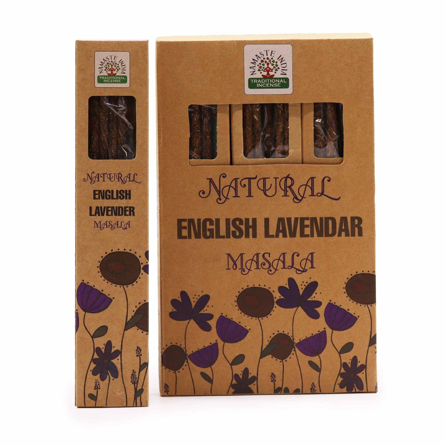 Natürliche botanische Masala Räucherstäbchen Englischer Lavendel, Produktansicht 2