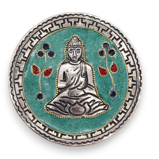 Buddha grün Dekor Räucherstäbchenhalter 10cm