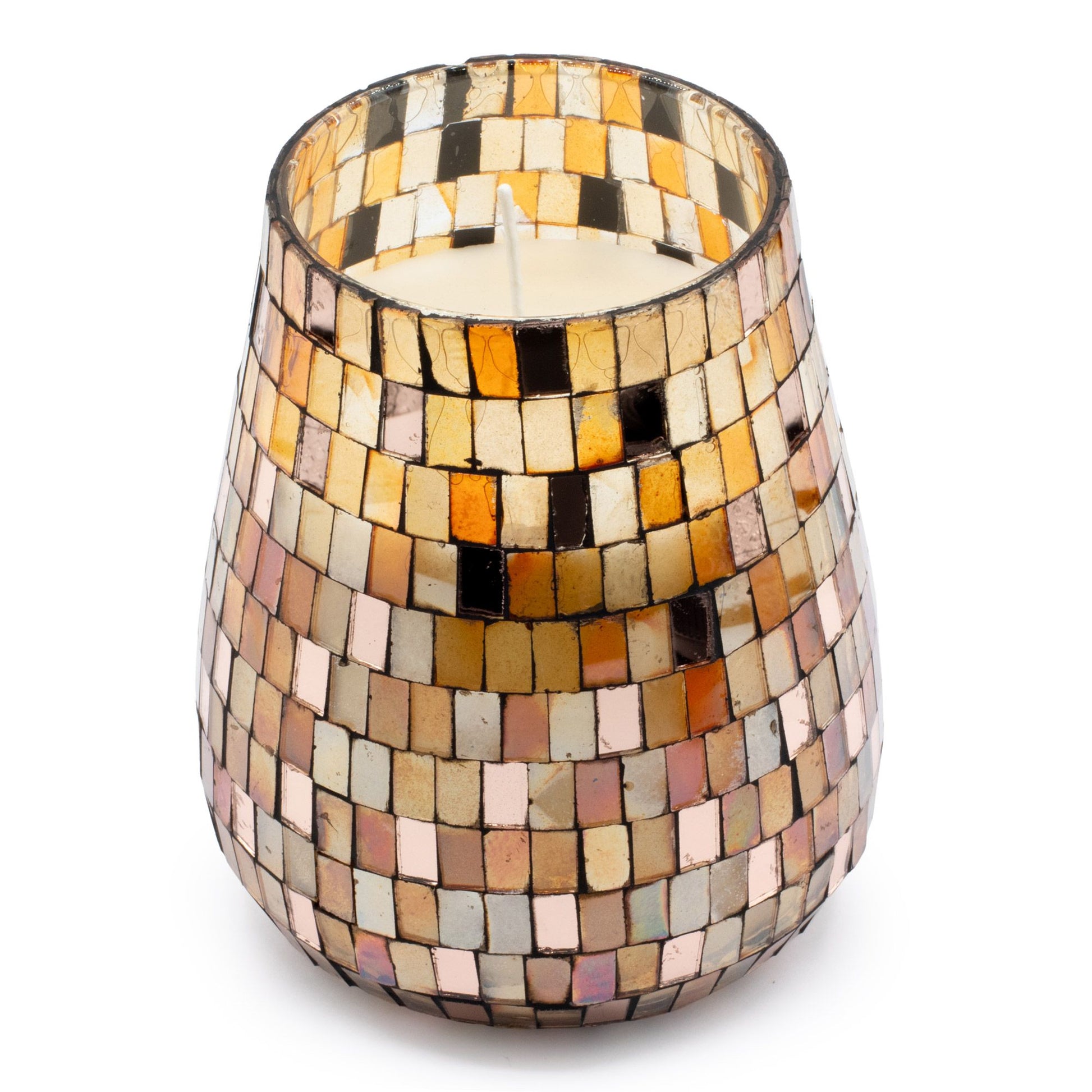 Hohe Glaskerze Amber Mosaik, Produktansicht 5