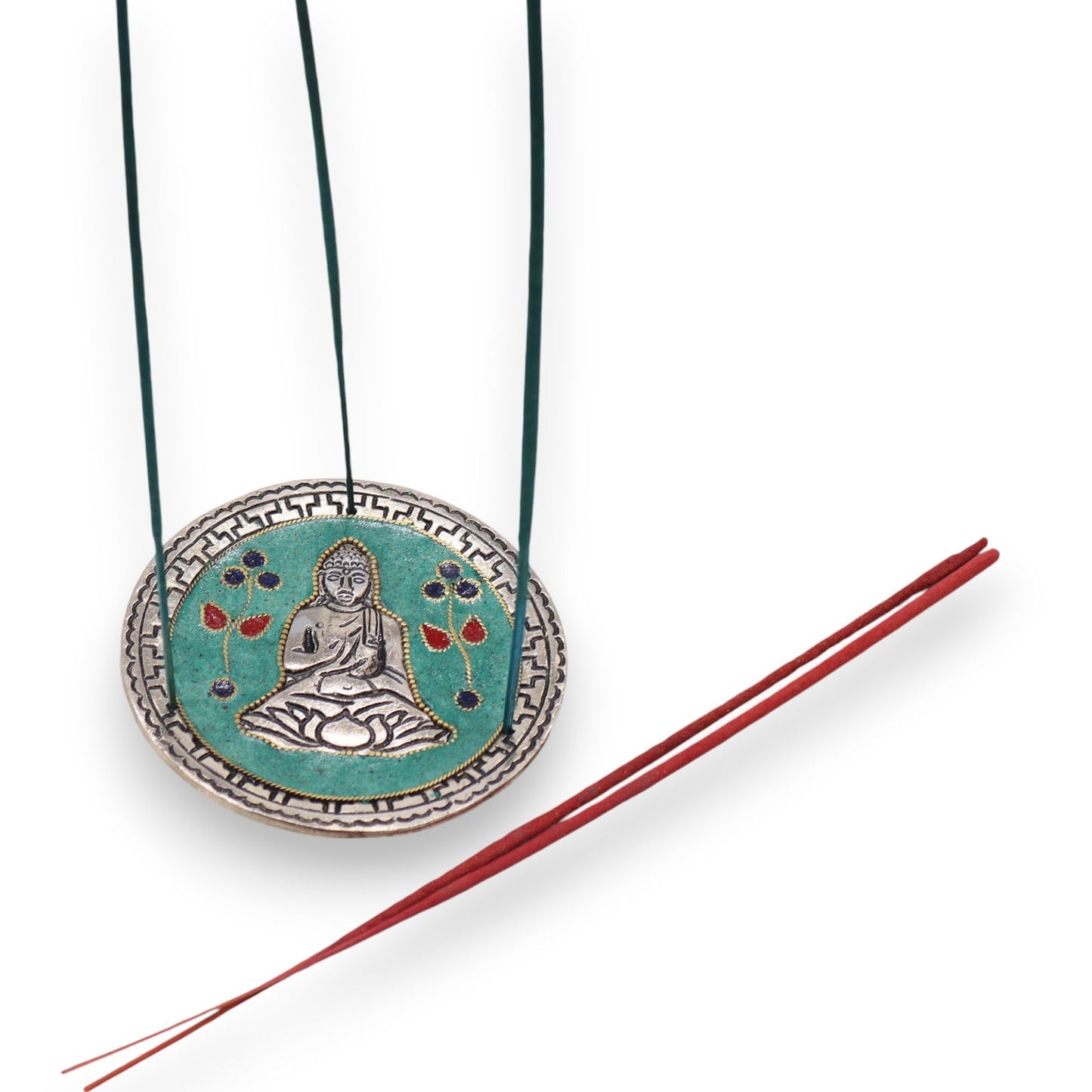 Buddha grün Dekor Räucherhalter 10cm