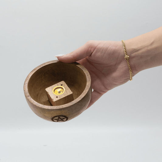 Kleiner Ritualschale Räucherkegelhalter 11x6.cm (sortierte esoterische Motive)