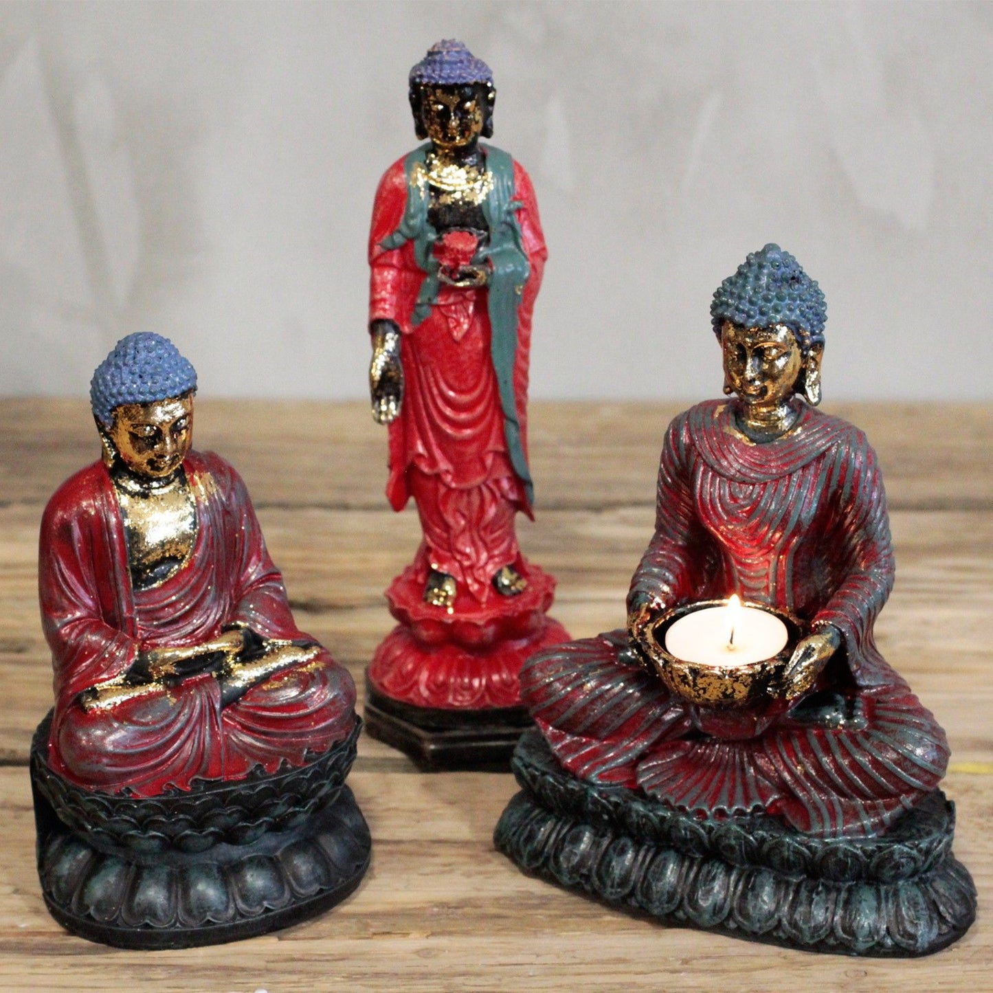 Antik Buddha Verehrer Kerzenhalter