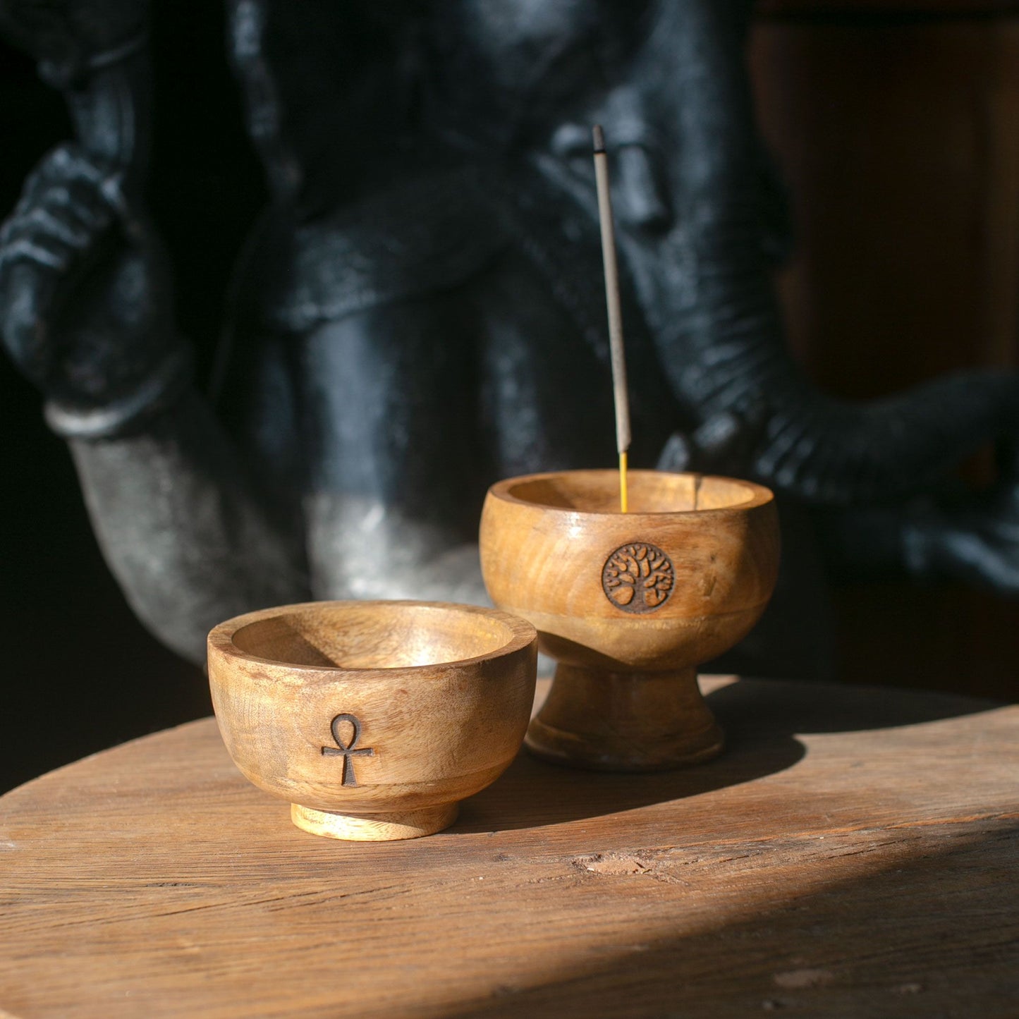 Kleiner Ritualschale Räucherkegelhalter 11x6.cm (sortierte esoterische Motive)