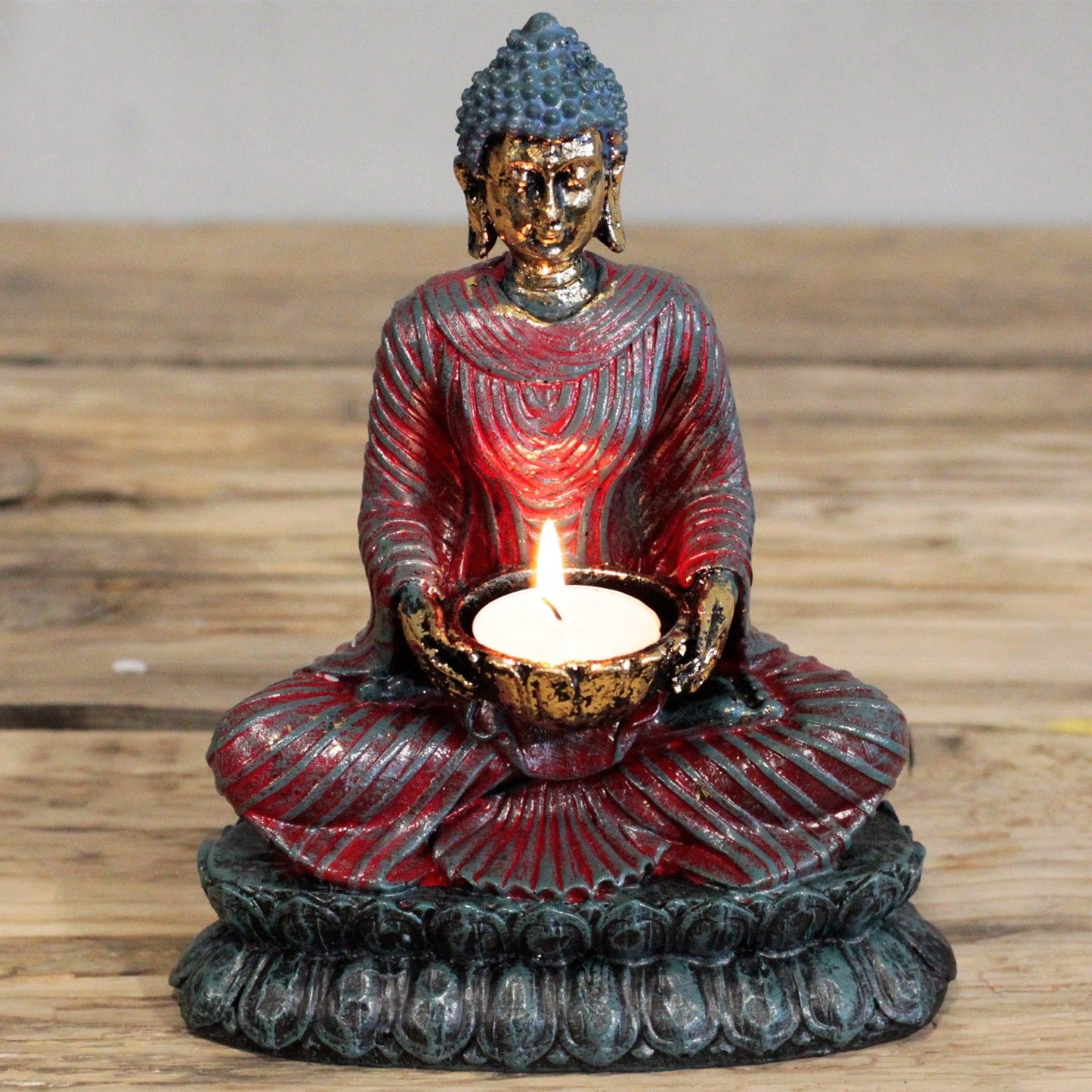Antik Buddha Verehrer Kerzenhalter