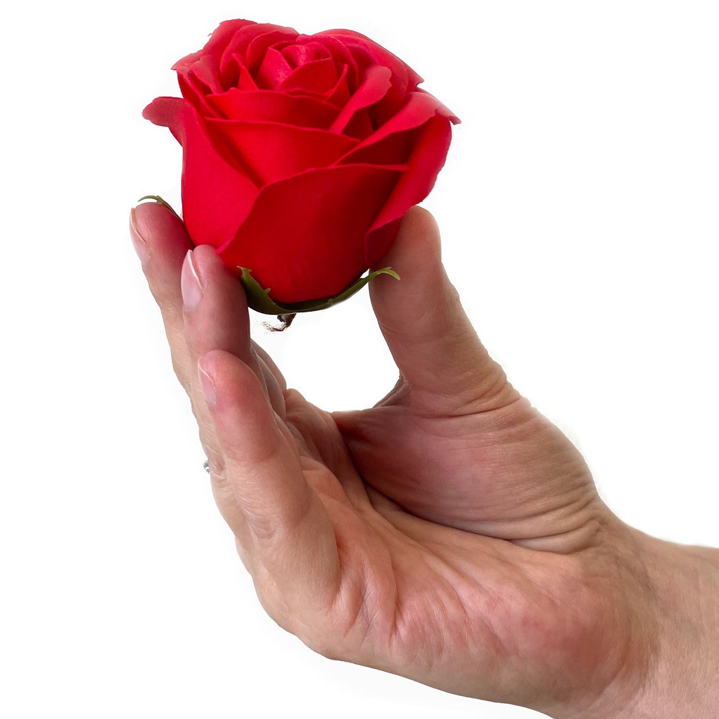 Seifenblumen Geschenkstrauß mit 9 Rote Rosen in Quadratische Box
