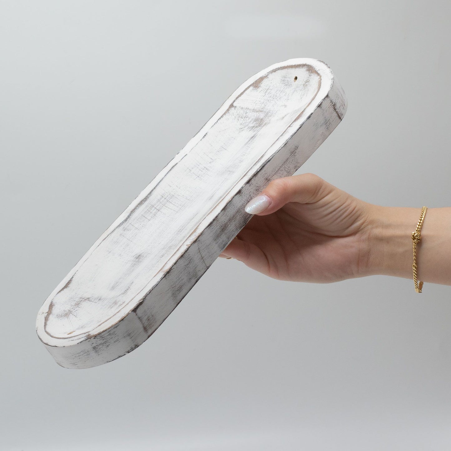 Großer Räucherschale 30x10cm Klassisch weiß gekalkt