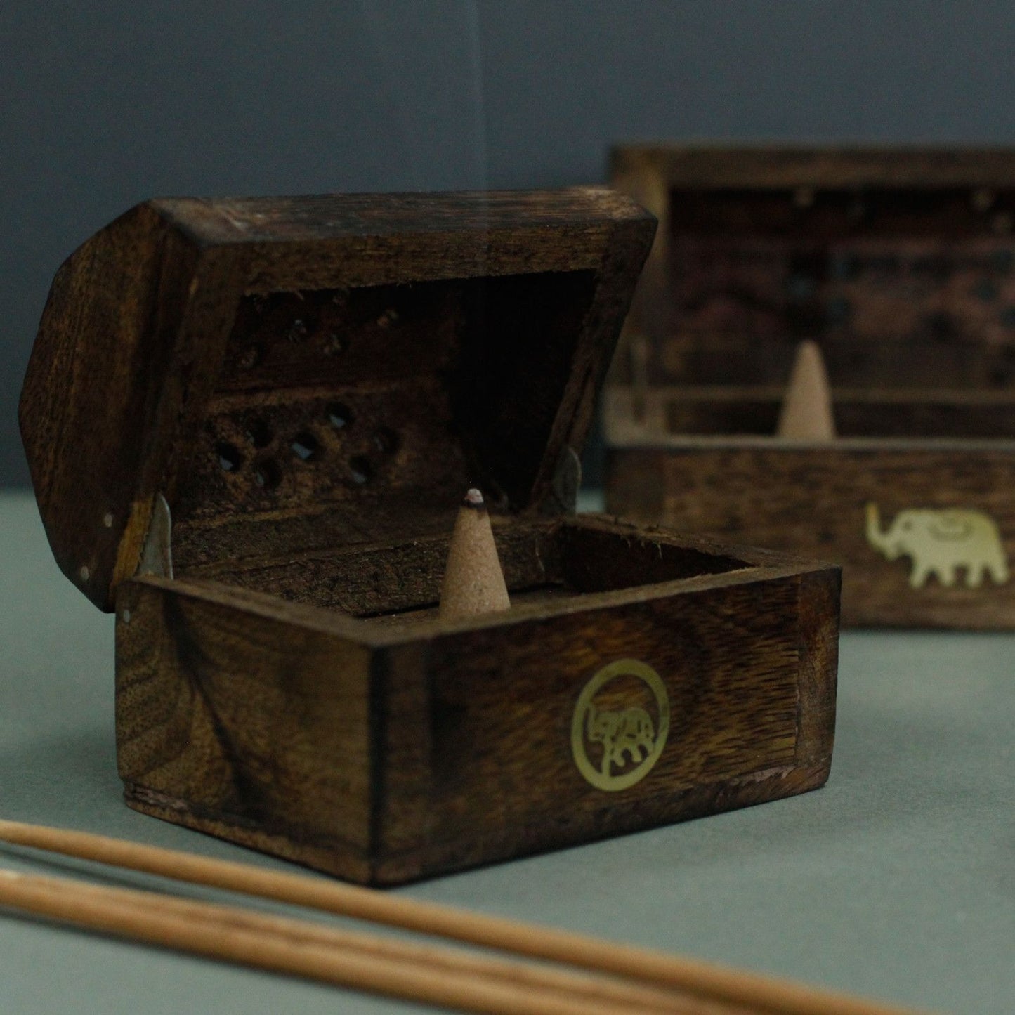 Mini Räucher Räucherkegel Räucherbox Mangoholz