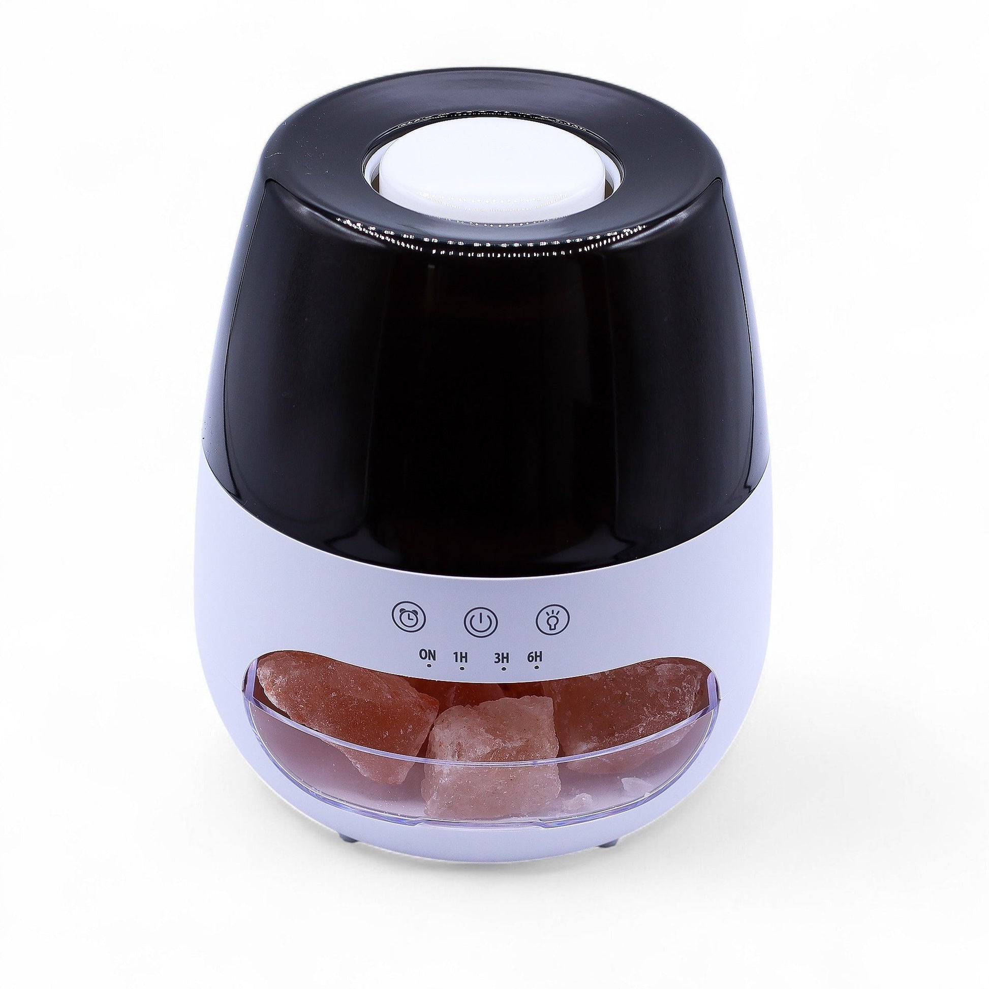 Salt Stone Flame LED Aroma Diffusor Weißer Salzstein und Timer
