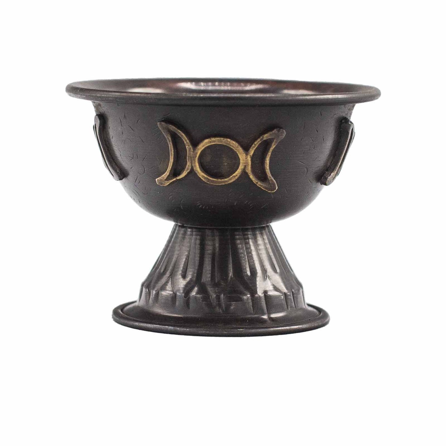 Antik Kupfer Ritualkelch Dreifachmond 10x8cm