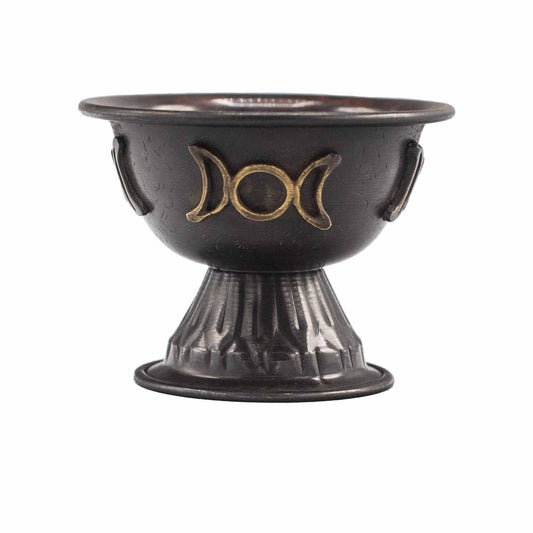 Antik Kupfer Ritualkelch Dreifachmond 10x8cm