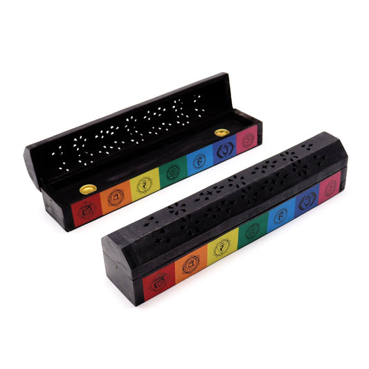 Sieben Chakra Farben Räucherbox