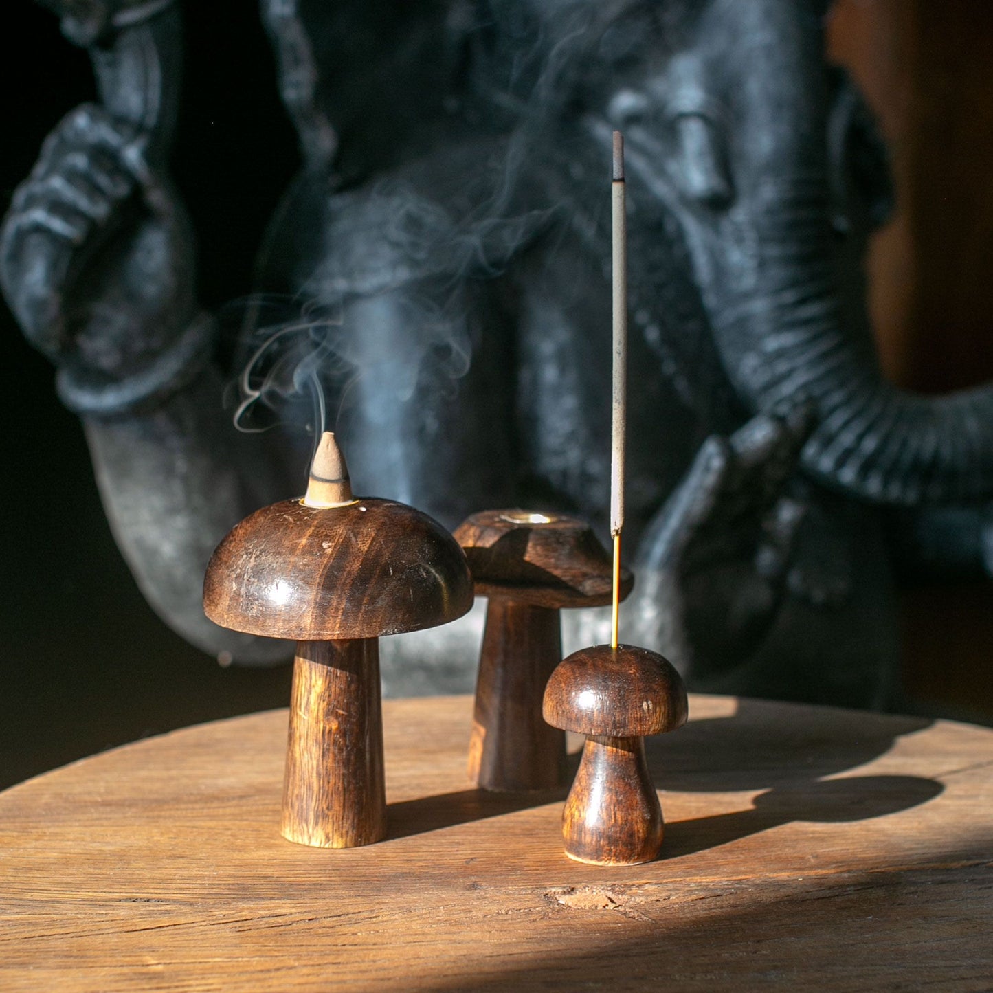 3er Set Mini Räucher Pilze (8cm 7cm 6.5cm)
