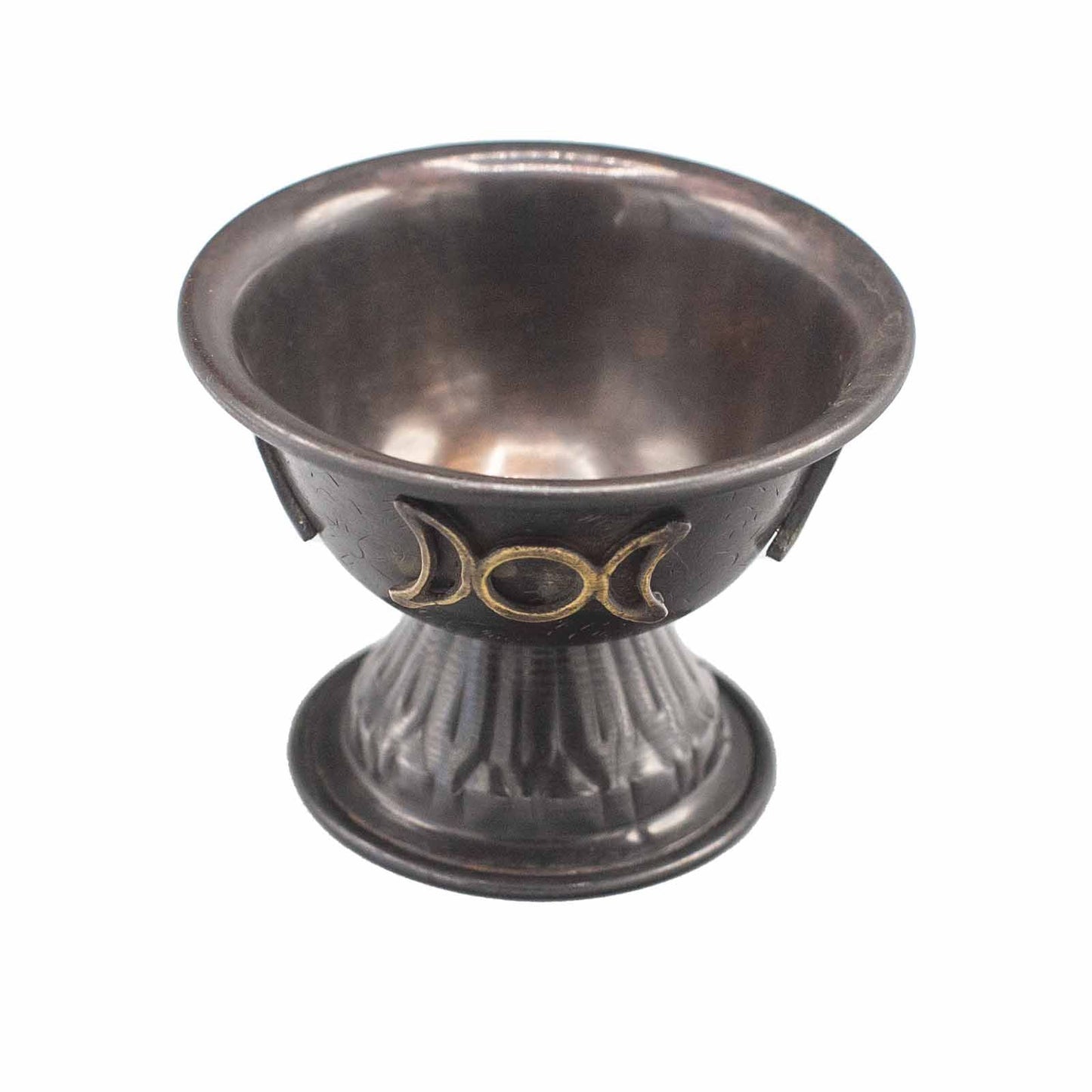 Antik Kupfer Ritualkelch Dreifachmond 10x8cm
