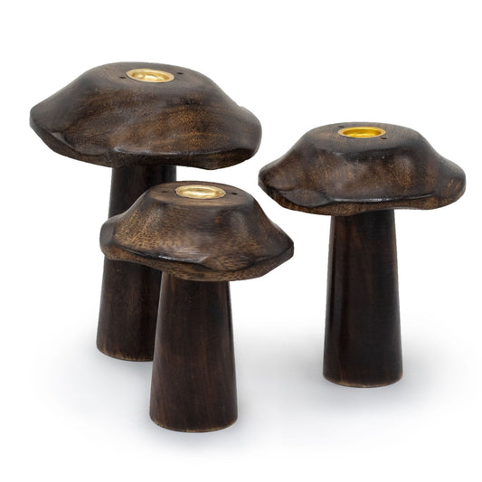 3er Set Flach Räucher Räucherkegel Pilze (13cm 12cm 11cm)