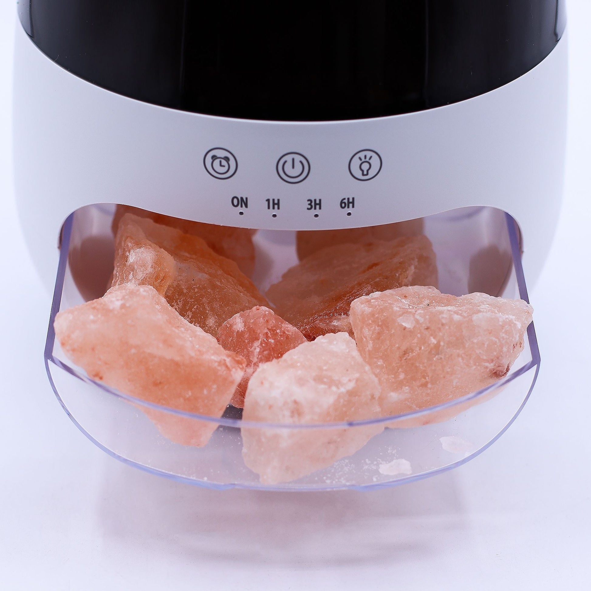 Salt Stone Flame LED Aroma Diffusor Weißer Salzstein und Timer