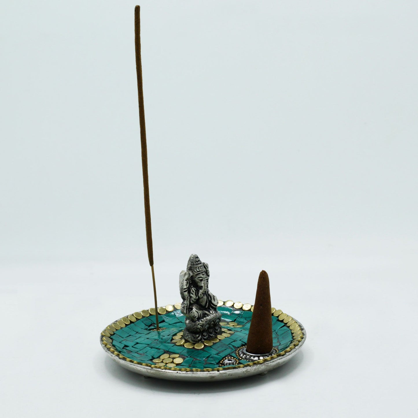 Ganesh Schale tibetischer Räucherkegel und Räucherstäbchenhalter