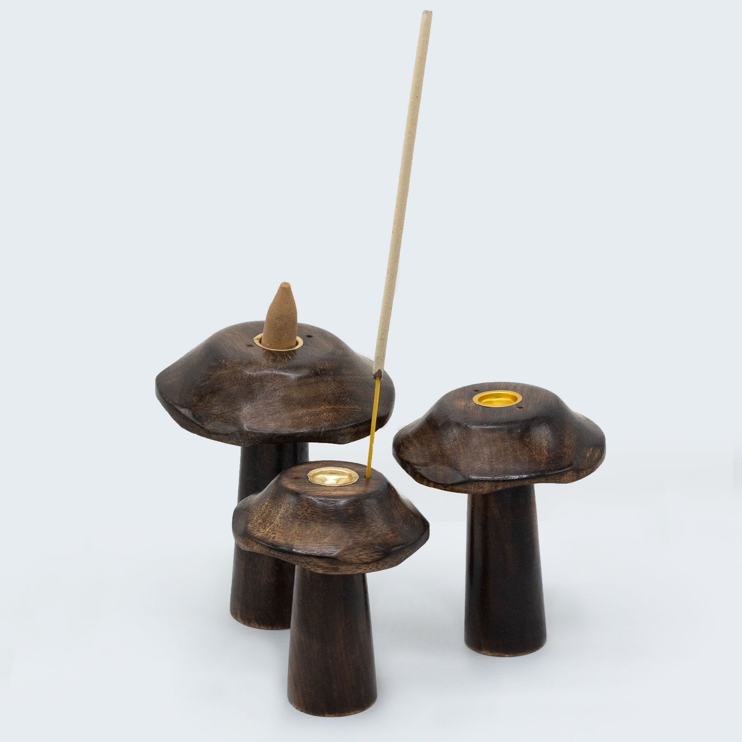 3er Set Flach Räucher Räucherkegel Pilze (13cm 12cm 11cm)