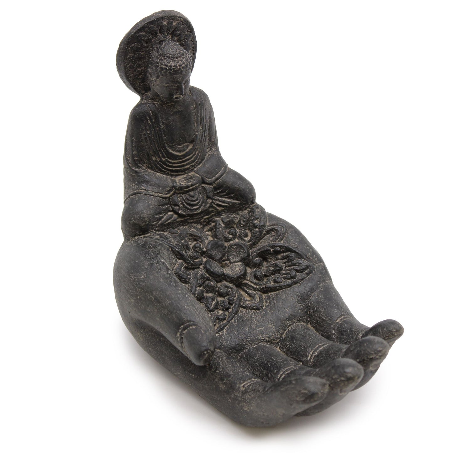 Buddha und Hand Räuchergefäß (schwarz)